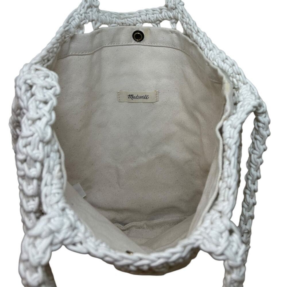 Madewell Women's 'The Crocheted Shoulder Bag' Cross-Body, Knit, White, One-Size - Picture 12 of 15
